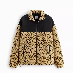 Zara Leopard Fleece Jacket